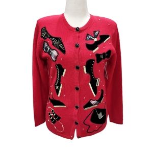 NWT vintage 100% wool Susan Bristol night at the opera hand embroidered sweater